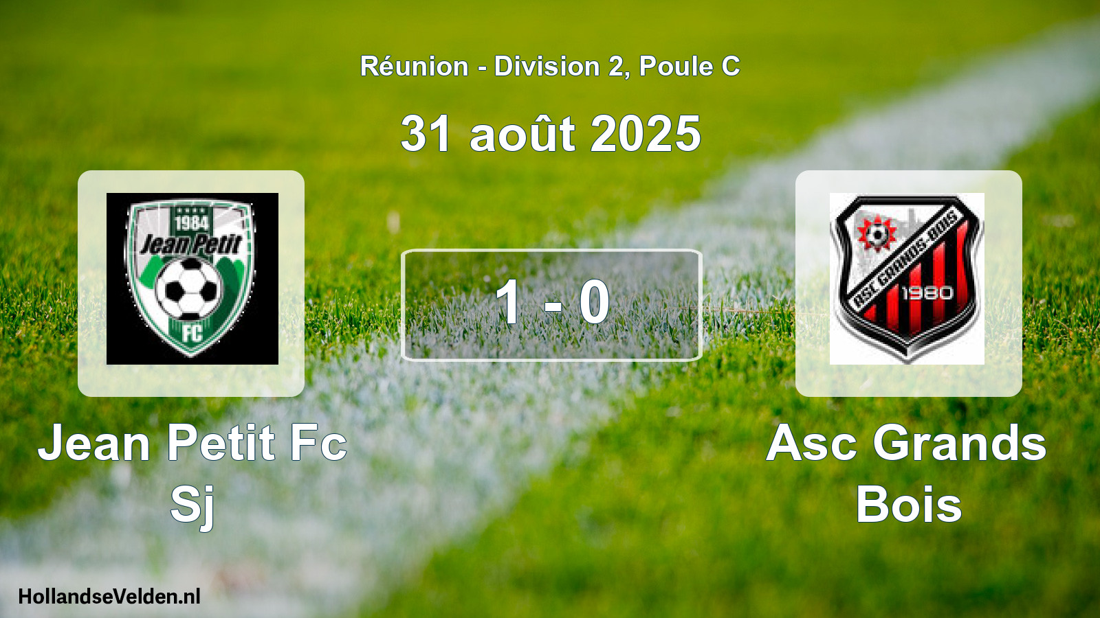 Gespeelde wedstrijd: Jean Petit Fc Sj - Asc Grands Bois 1 - 0 (31 augustus 2025)