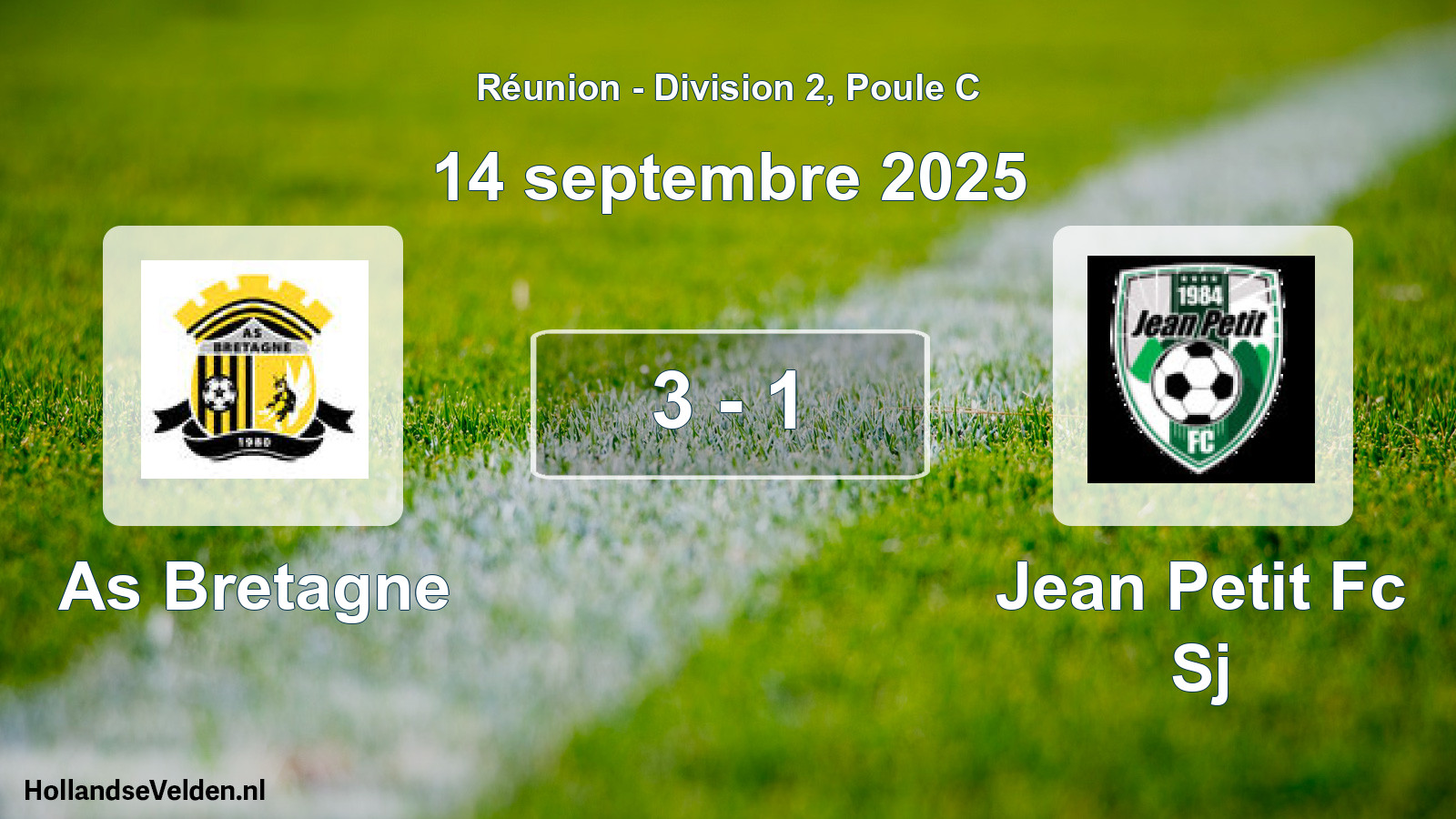 Total number of matches played: As Bretagne - Jean Petit Fc Sj 3 - 1 (14 September 2025)