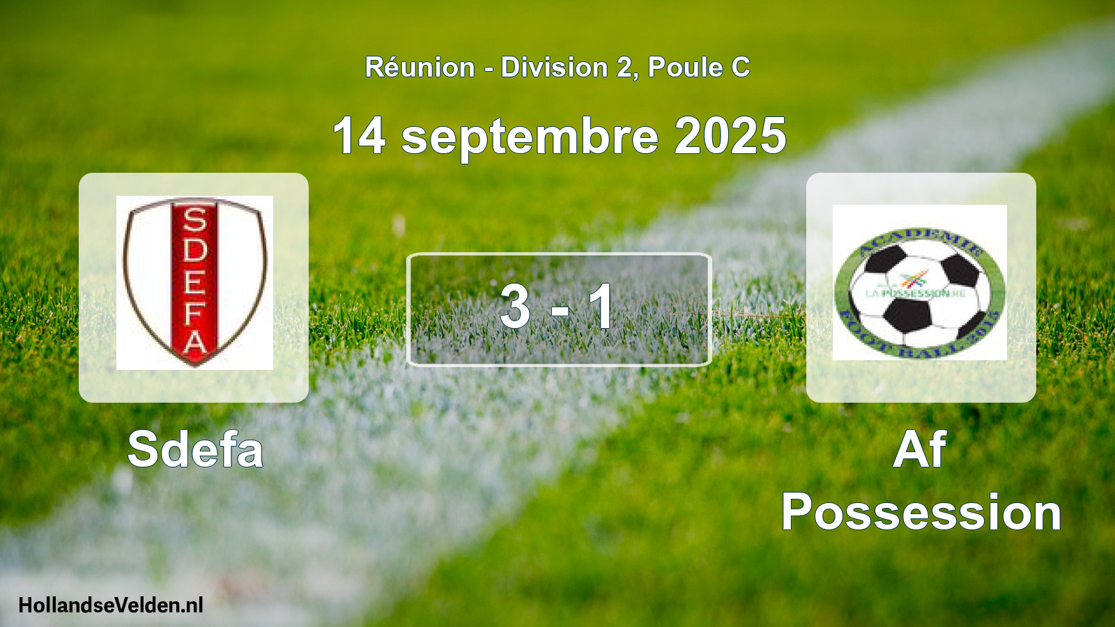 Match joué: Sdefa - Af Possession 3 - 1 (14 septembre 2025)