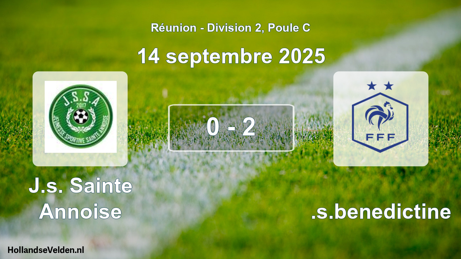 Match joué: J.s. Sainte Annoise - U.s.benedictine 0 - 2 (14 septembre 2025)
