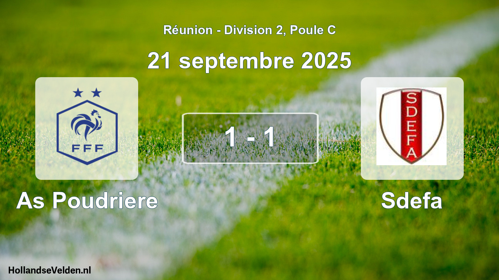 Total number of matches played: As Poudriere - Sdefa 1 - 1 (21 September 2025)