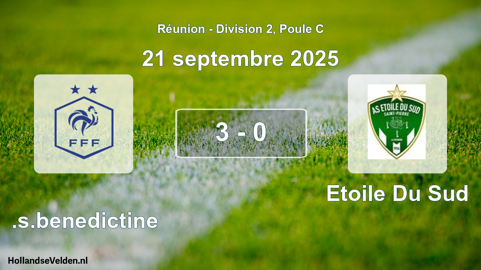 Match joué: U.s.benedictine - Etoile Du Sud 3 - 0 (21 septembre 2025)