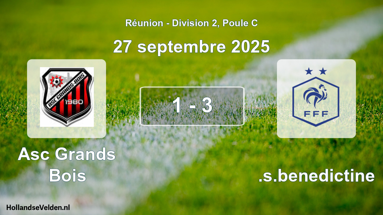 Match joué: Asc Grands Bois - U.s.benedictine 1 - 3 (27 septembre 2025)