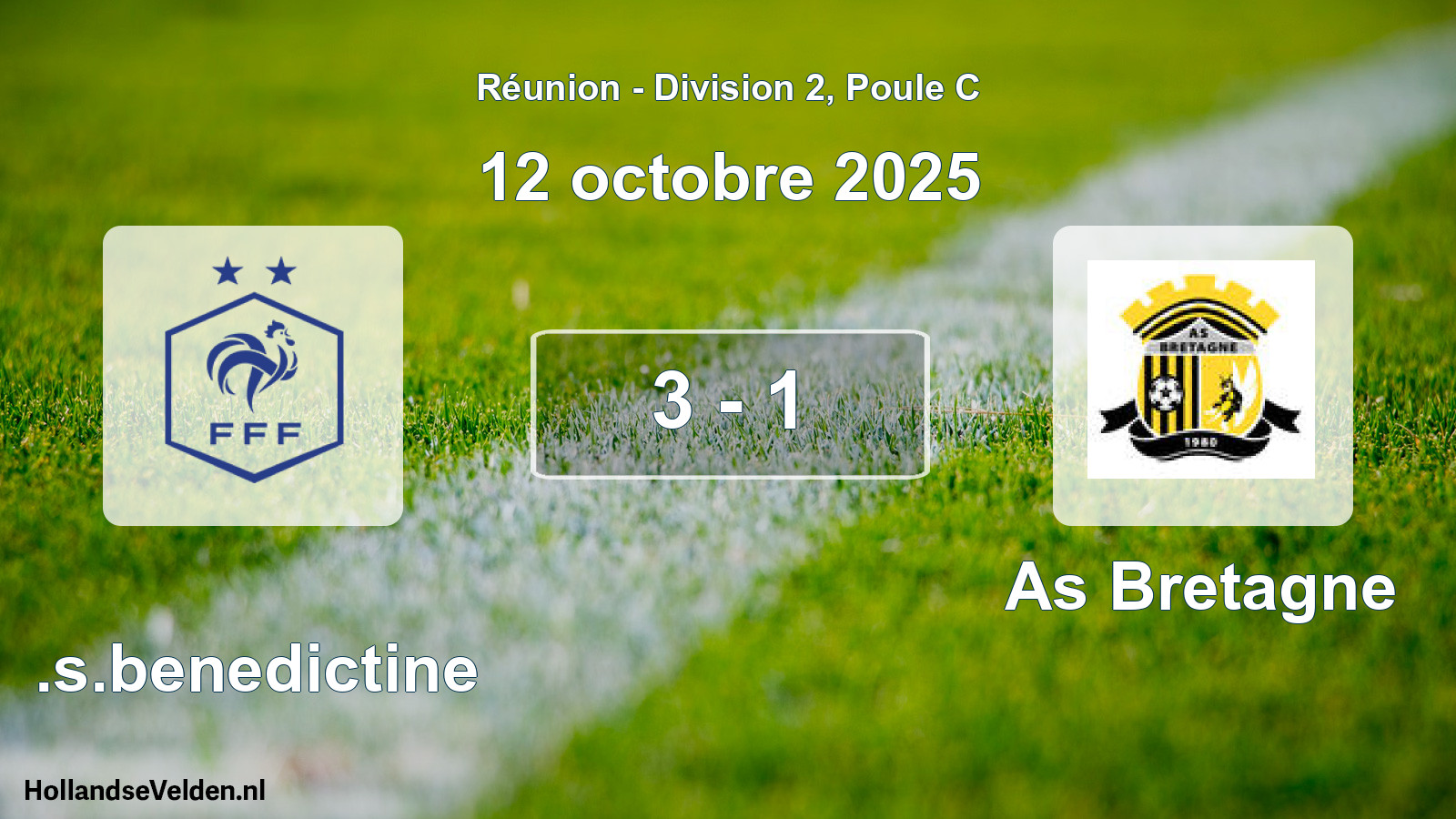 Match joué: U.s.benedictine - As Bretagne 3 - 1 (12 octobre 2025)