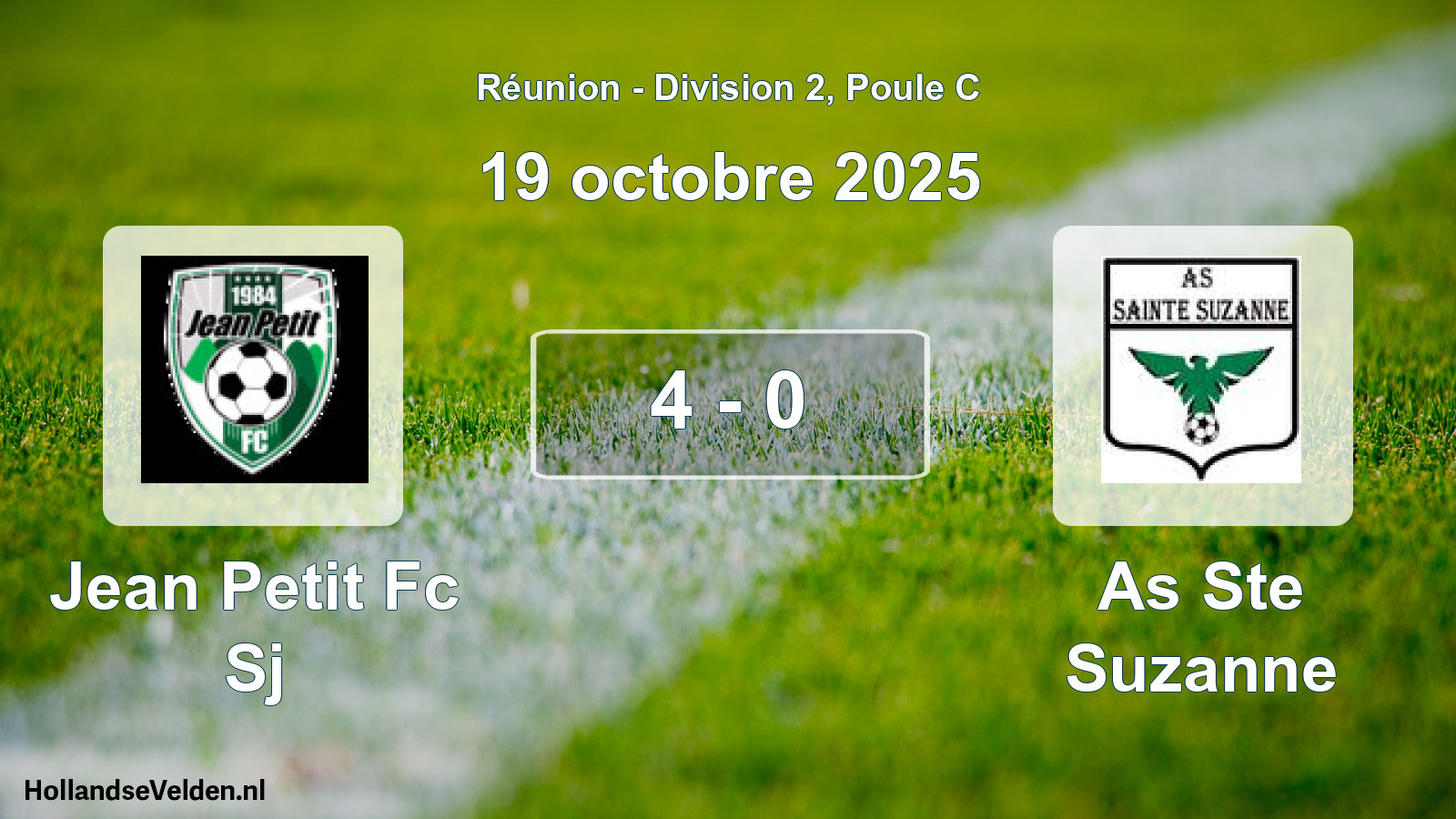 Gespeelde wedstrijd: Jean Petit Fc Sj - As Ste Suzanne 4 - 0 (19 oktober 2025)