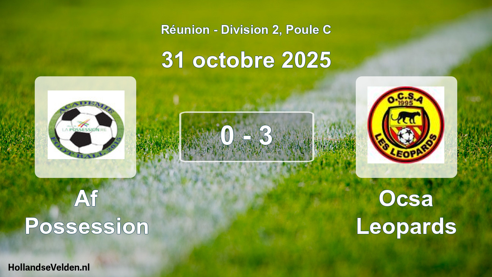 Match joué: Af Possession - Ocsa Leopards 0 - 3 (31 octobre 2025)