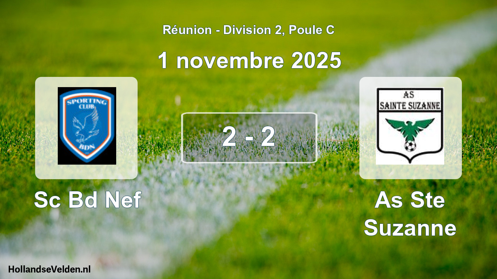 Match joué: Sc Bd Nef - As Ste Suzanne 2 - 2 (1 novembre 2025)