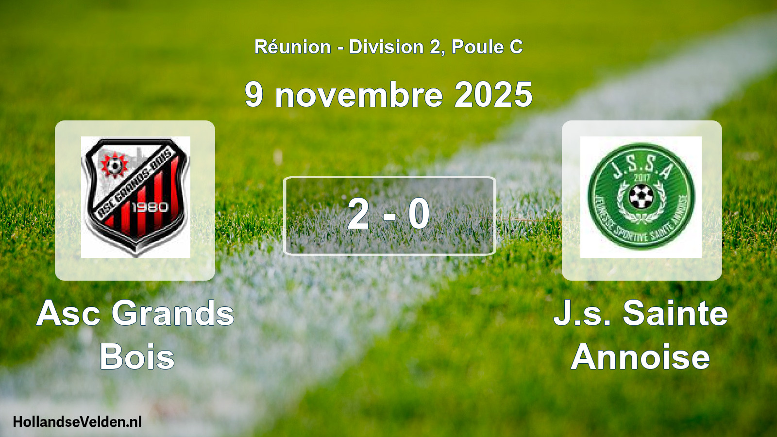 Total number of matches played: Asc Grands Bois - J.s. Sainte Annoise 2 - 0 (9 November 2025)