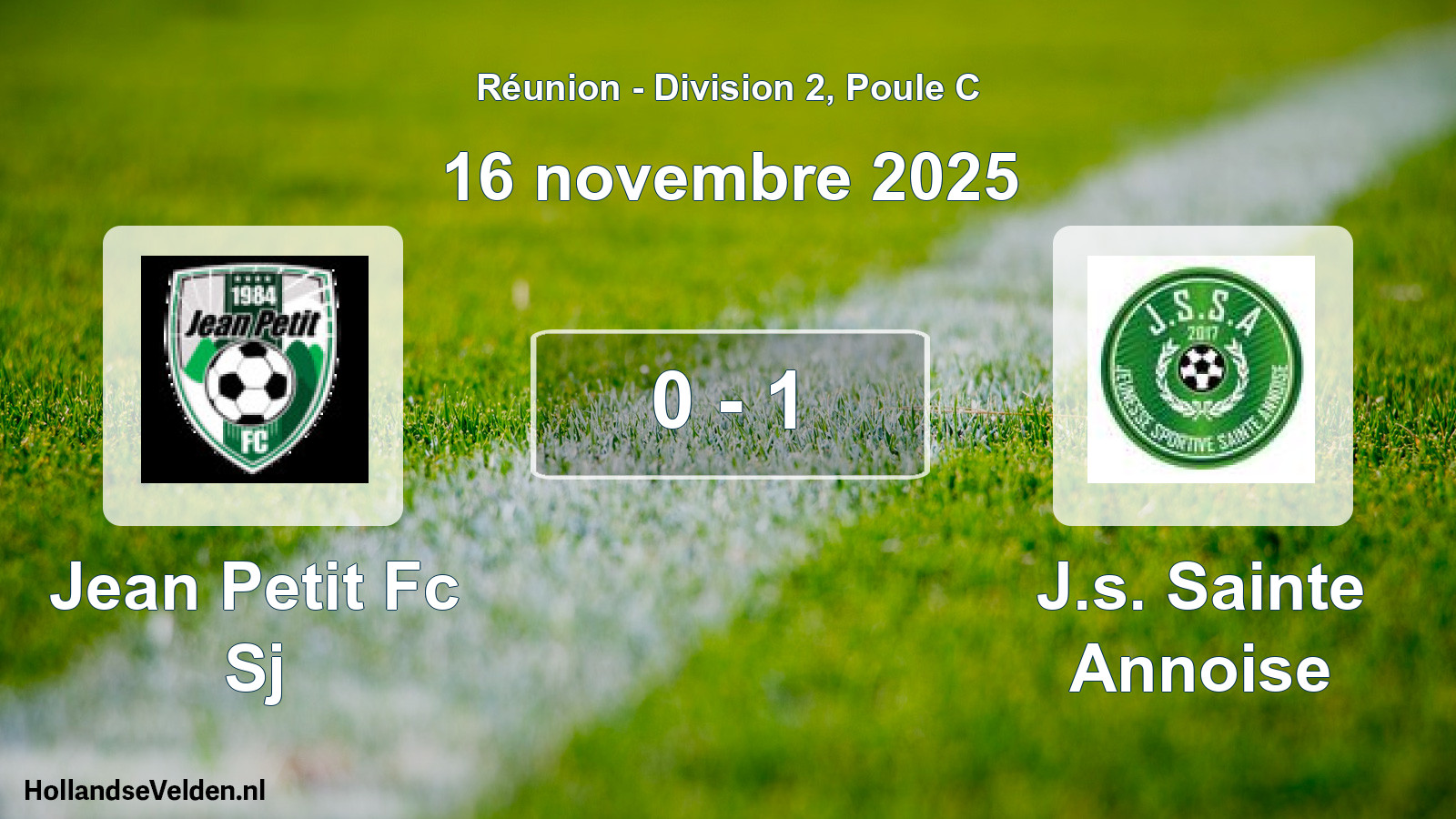 Match joué: Jean Petit Fc Sj - J.s. Sainte Annoise 0 - 1 (16 novembre 2025)