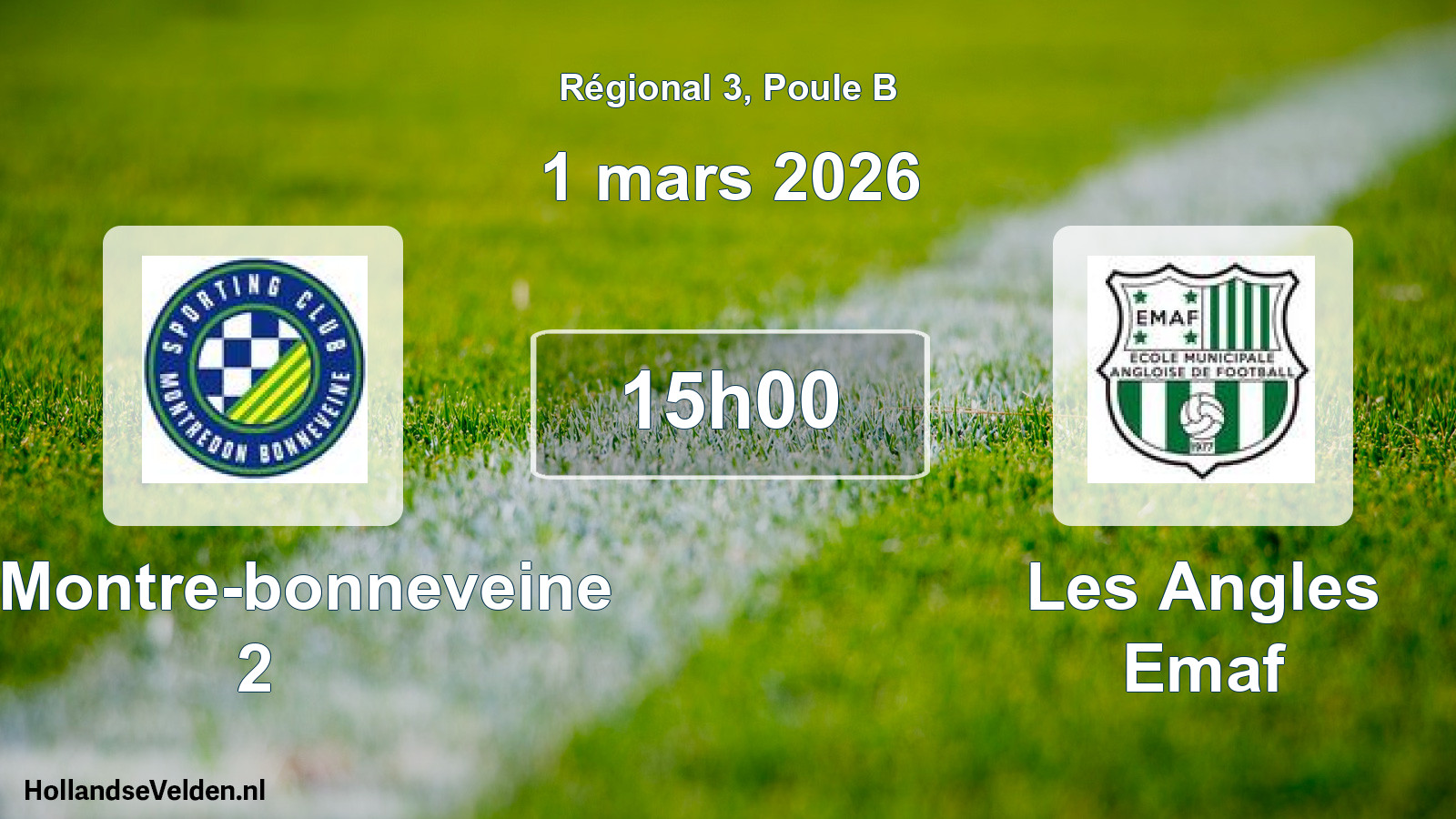 Geplande wedstrijd: Sc Montre-bonneveine 2 - Les Angles Emaf (1 maart 2026)