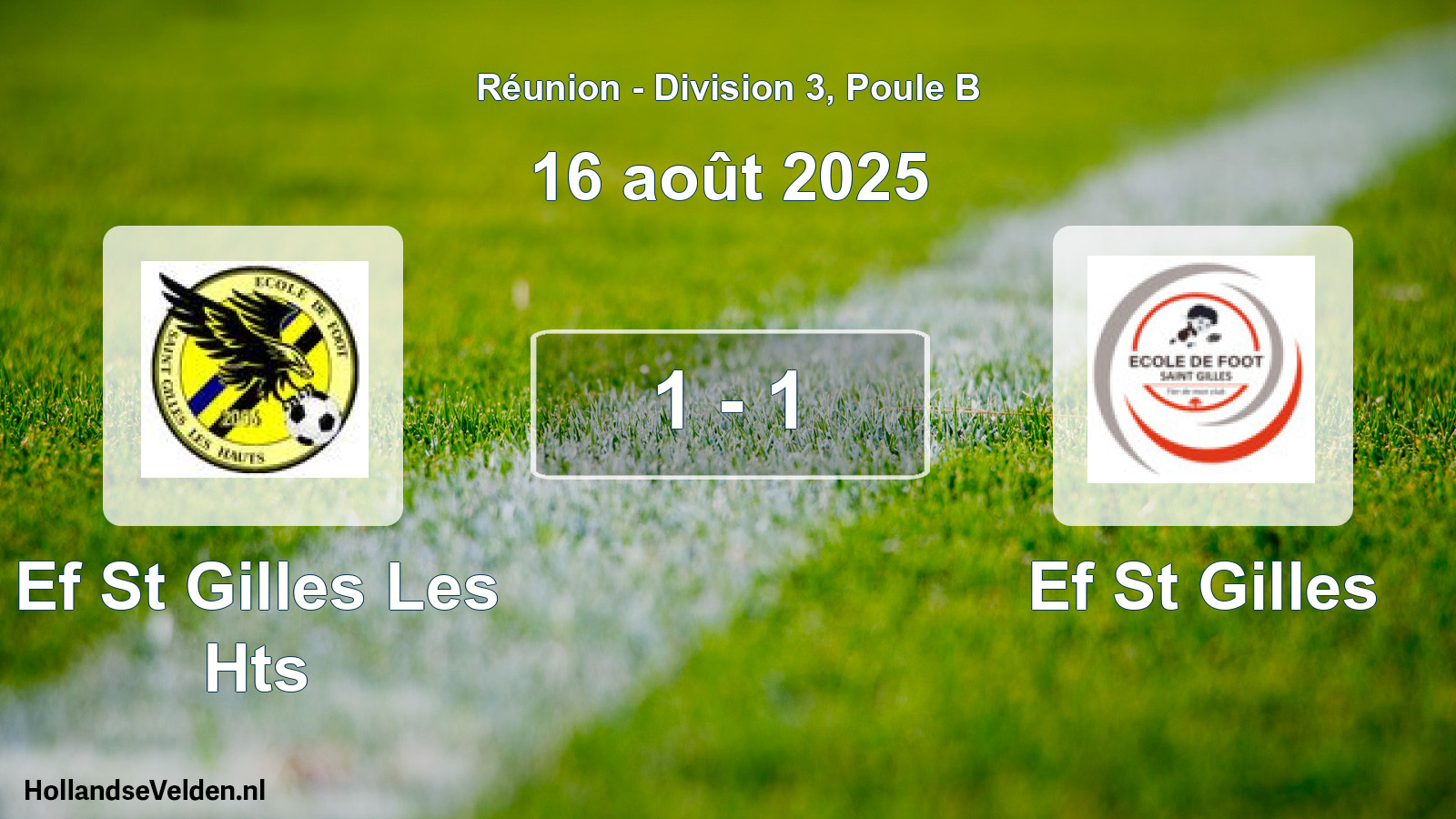 Match joué: Ef St Gilles Les Hts - Ef St Gilles 1 - 1 (16 août 2025)