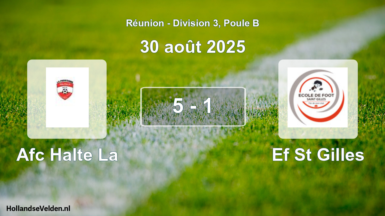 Total number of matches played: Afc Halte La - Ef St Gilles 5 - 1 (30 August 2025)