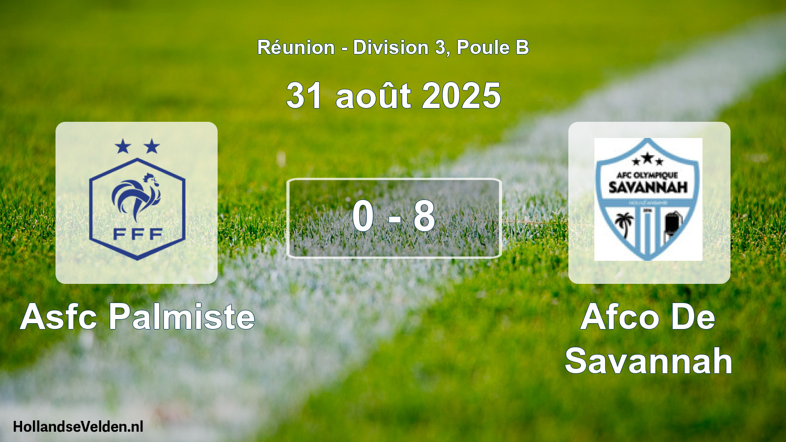 Total number of matches played: Asfc Palmiste - Afco De Savannah 0 - 8 (31 August 2025)