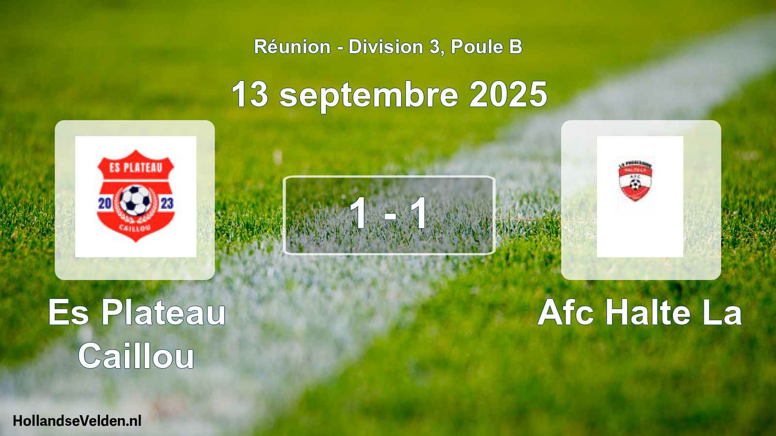 Match joué: Es Plateau Caillou - Afc Halte La 1 - 1 (13 septembre 2025)