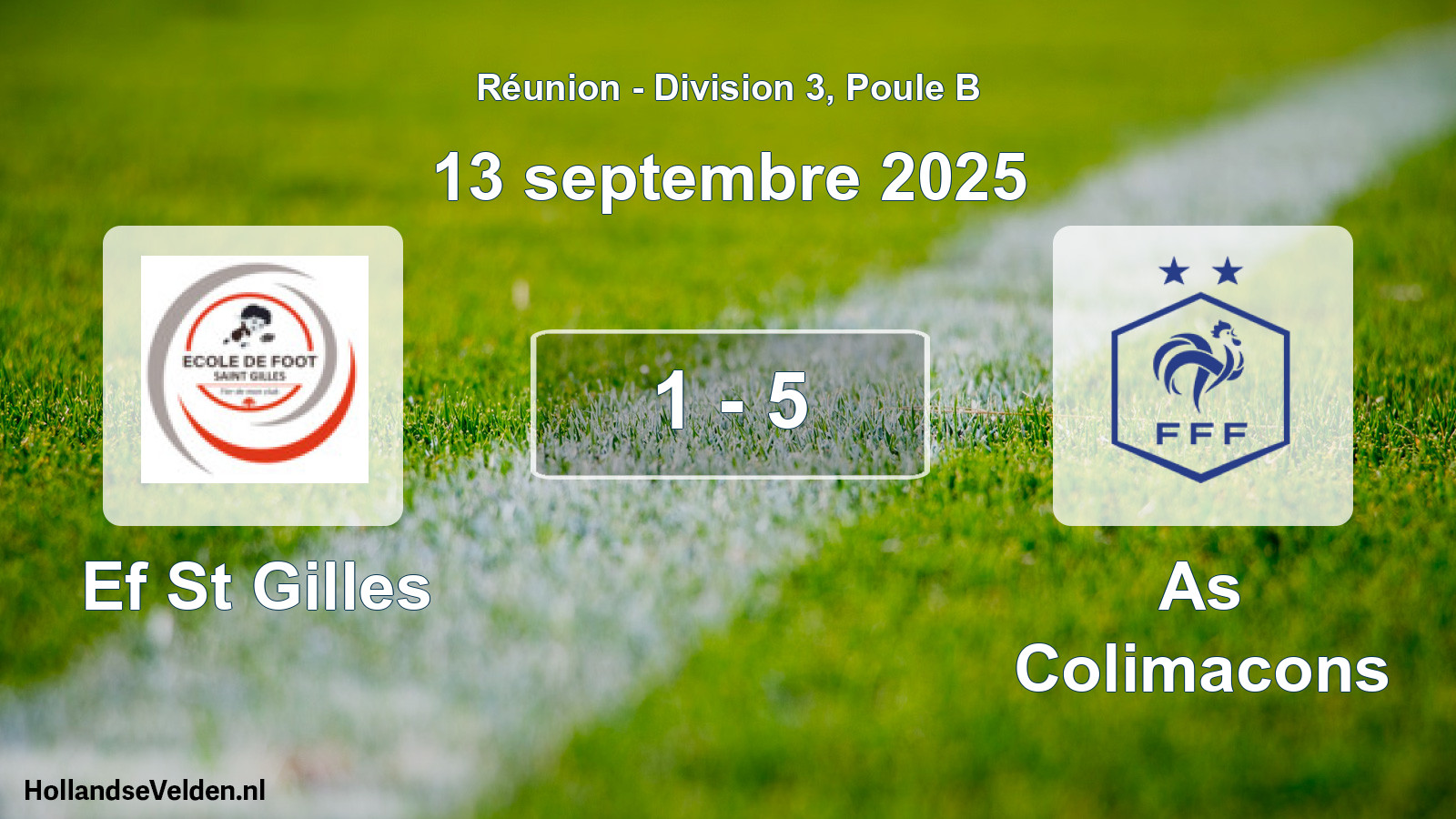 Match joué: Ef St Gilles - As Colimacons 1 - 5 (13 septembre 2025)