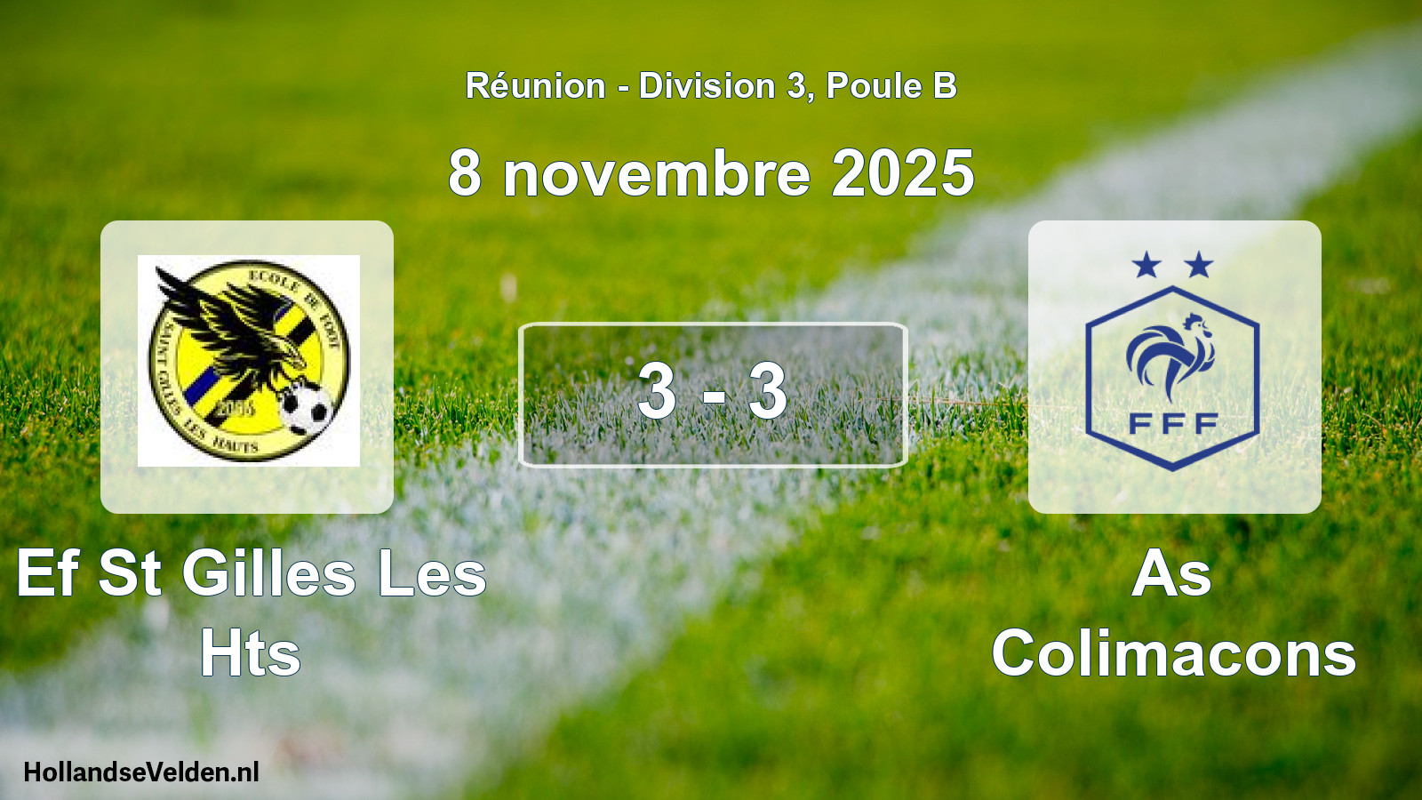 Gespeelde wedstrijd: Ef St Gilles Les Hts - As Colimacons 3 - 3 (8 november 2025)