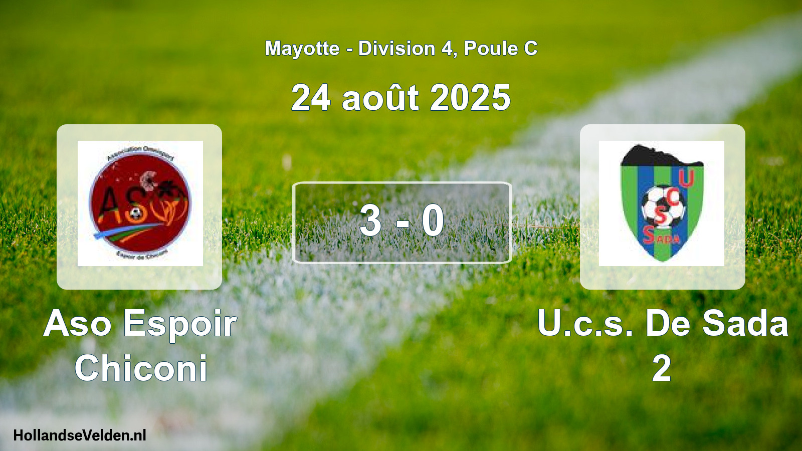 Total number of matches played: Aso Espoir Chiconi - U.c.s. De Sada 2 3 - 0 (24 August 2025)
