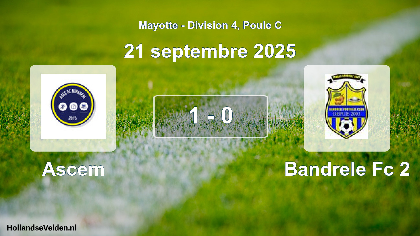Match joué: Ascem - Bandrele Fc 2 1 - 0 (21 septembre 2025)