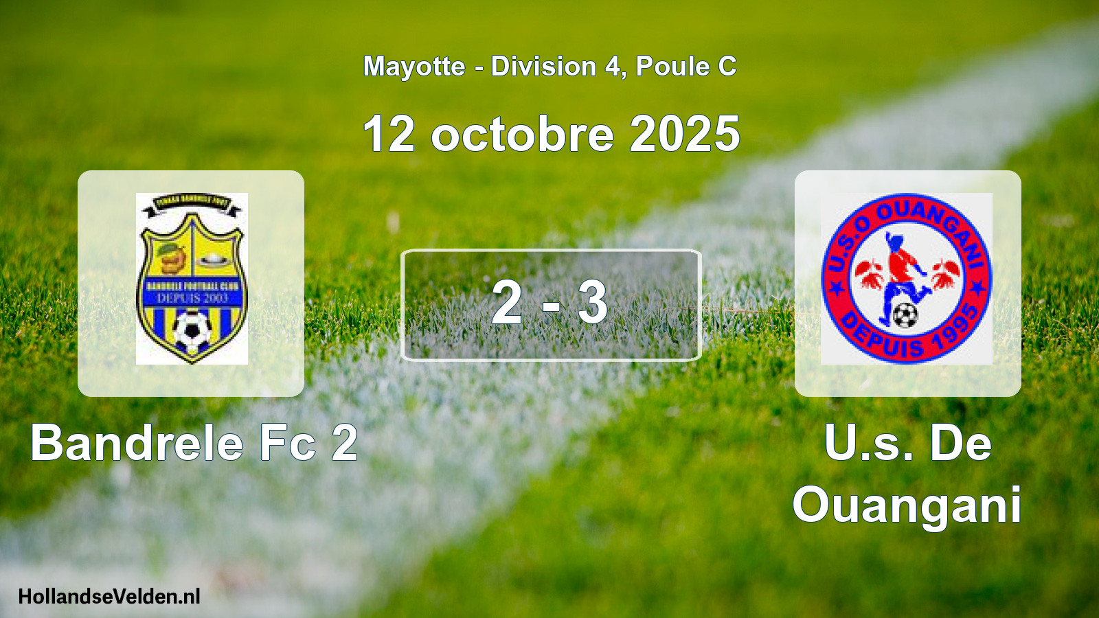 Total number of matches played: Bandrele Fc 2 - U.s. De Ouangani 2 - 3 (12 October 2025)
