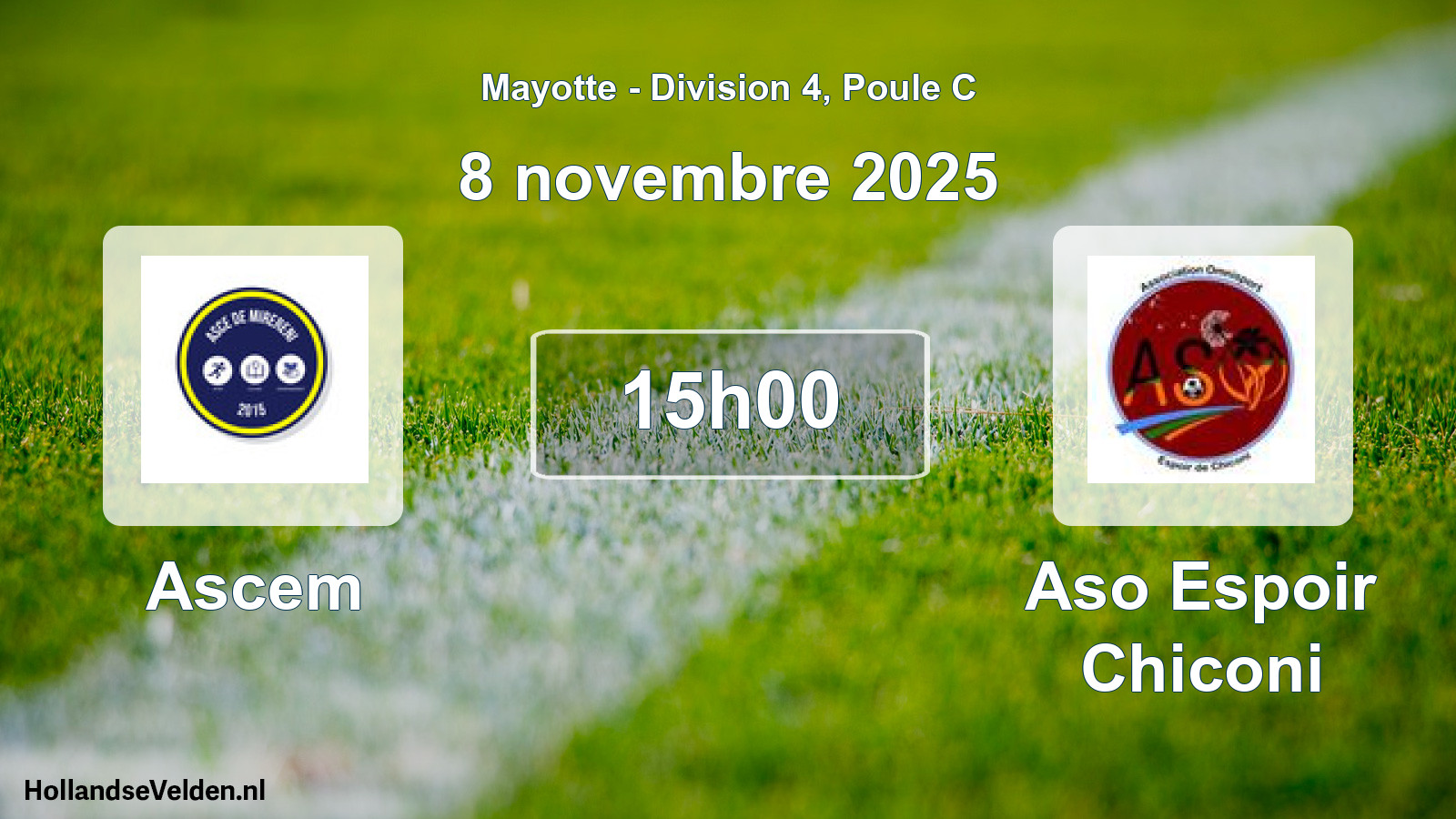 Match programmé: Ascem - Aso Espoir Chiconi (8 novembre 2025)