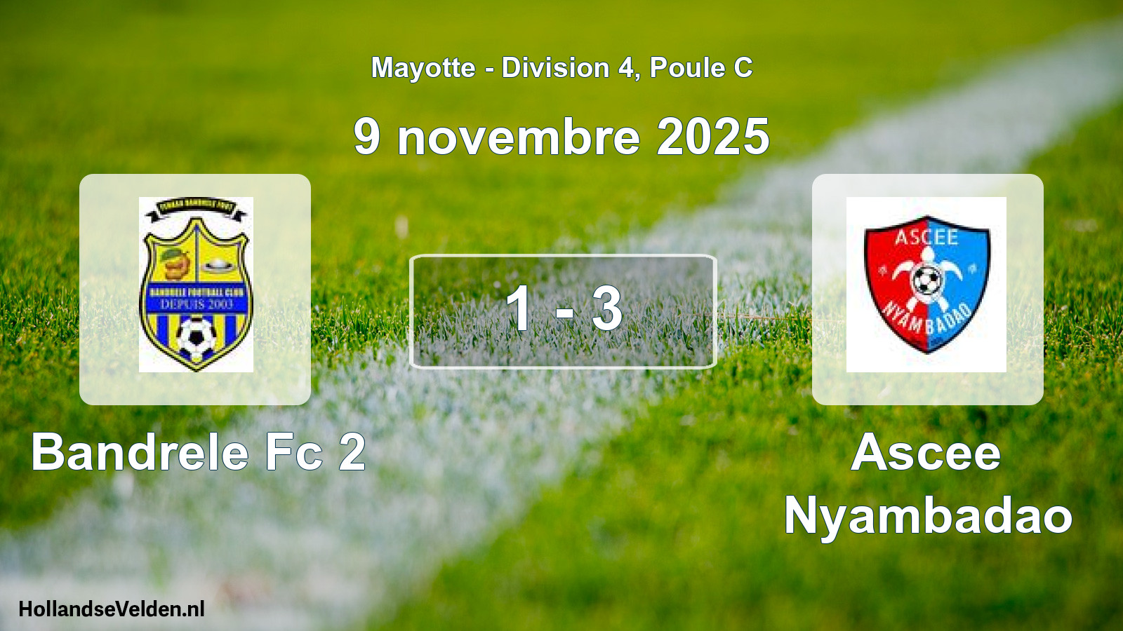 Gespeelde wedstrijd: Bandrele Fc 2 - Ascee Nyambadao 1 - 3 (9 november 2025)