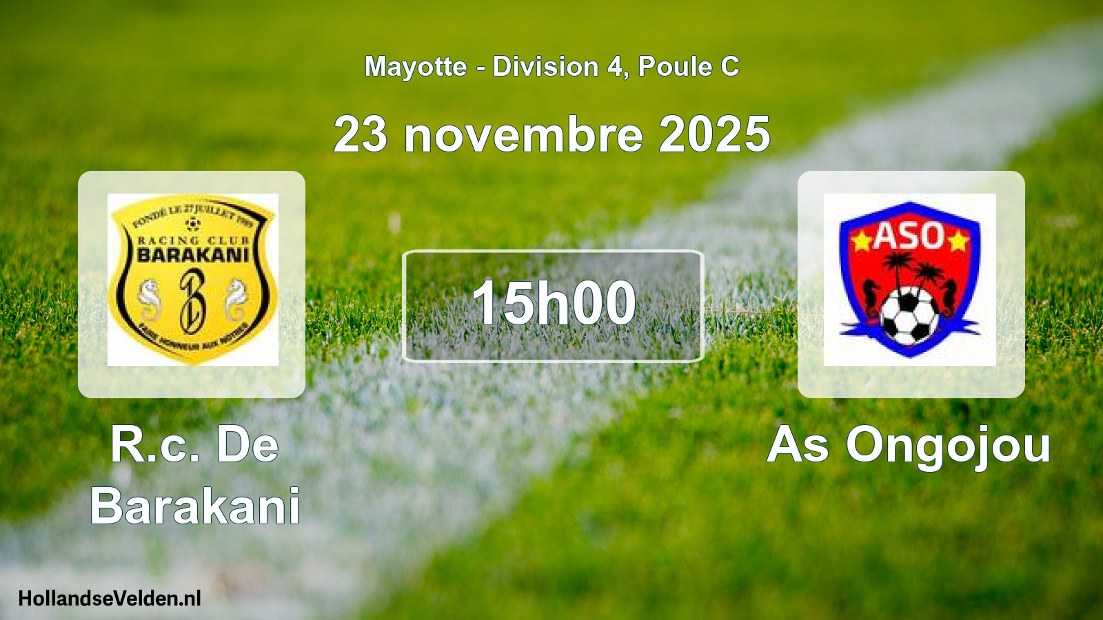 Geplande wedstrijd: R.c. De Barakani - As Ongojou (23 november 2025)