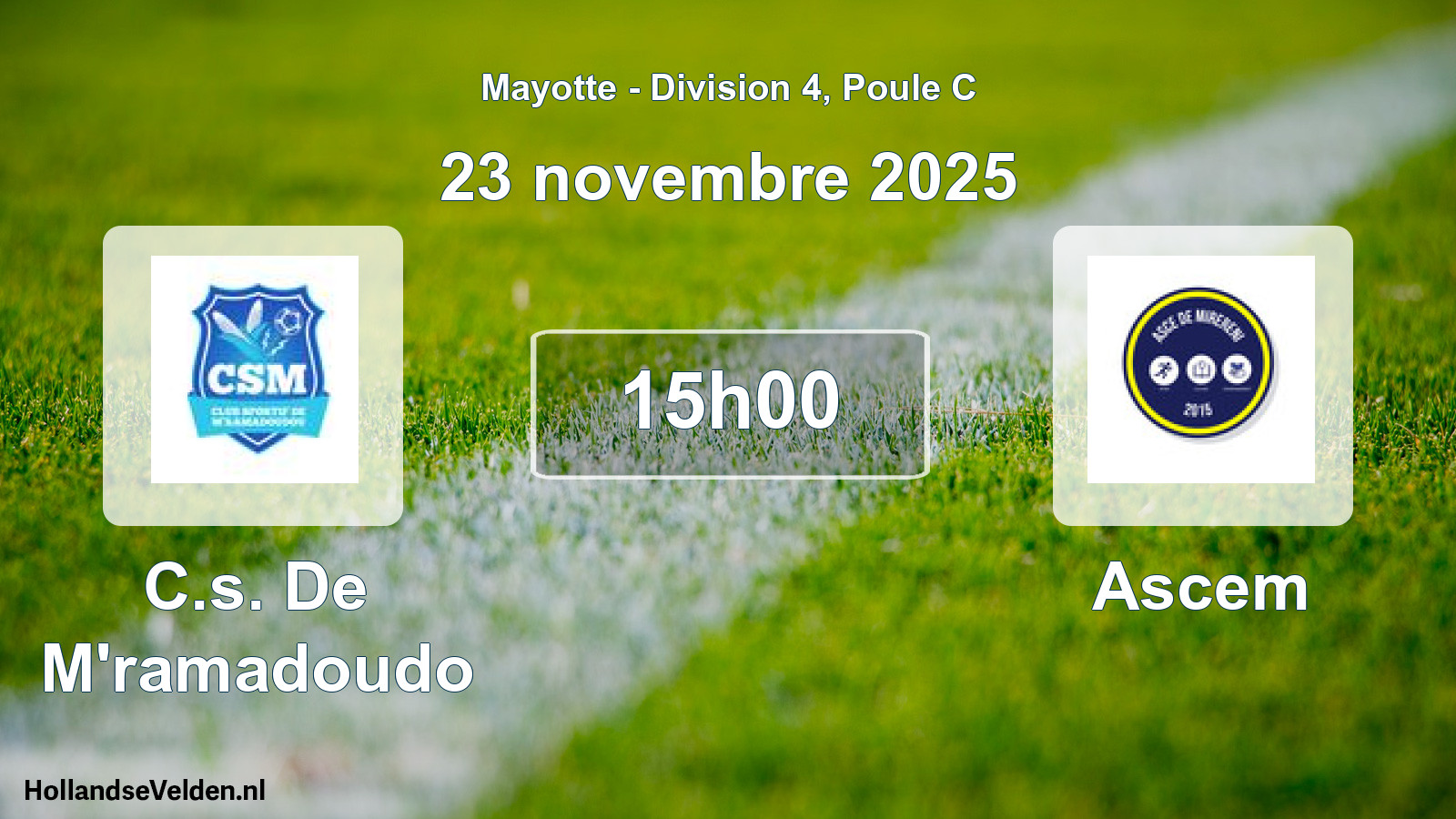 Match programmé: C.s. De M'ramadoudo - Ascem (23 novembre 2025)