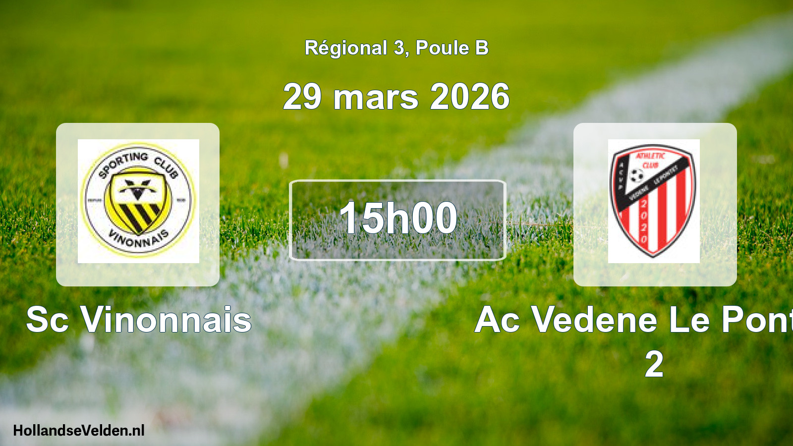 Scheduled Match: Sc Vinonnais - Ac Vedene Le Pontet 2 (29 March 2026)
