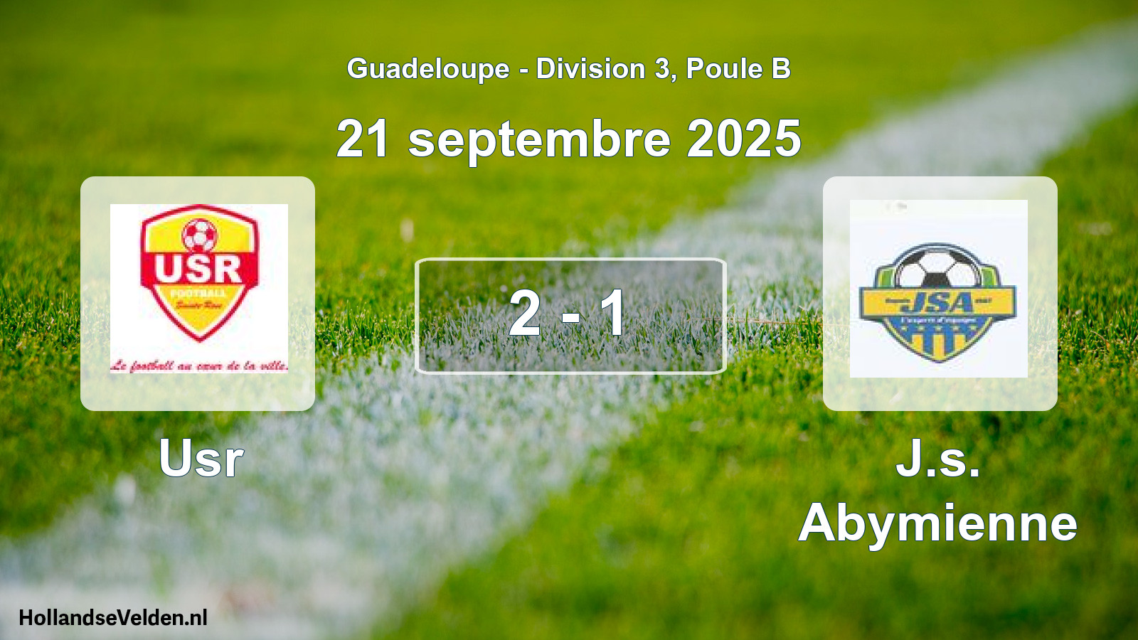 Gespeelde wedstrijd: Usr - J.s. Abymienne 2 - 1 (21 september 2025)