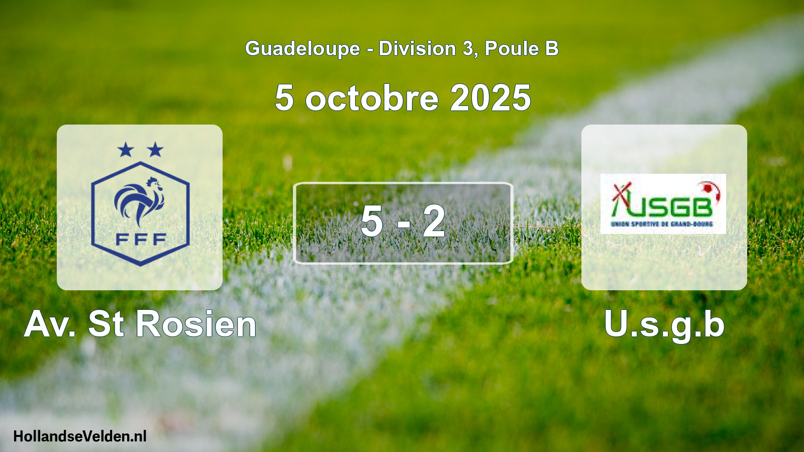 Gespeelde wedstrijd: Av. St Rosien - U.s.g.b 5 - 2 (5 oktober 2025)