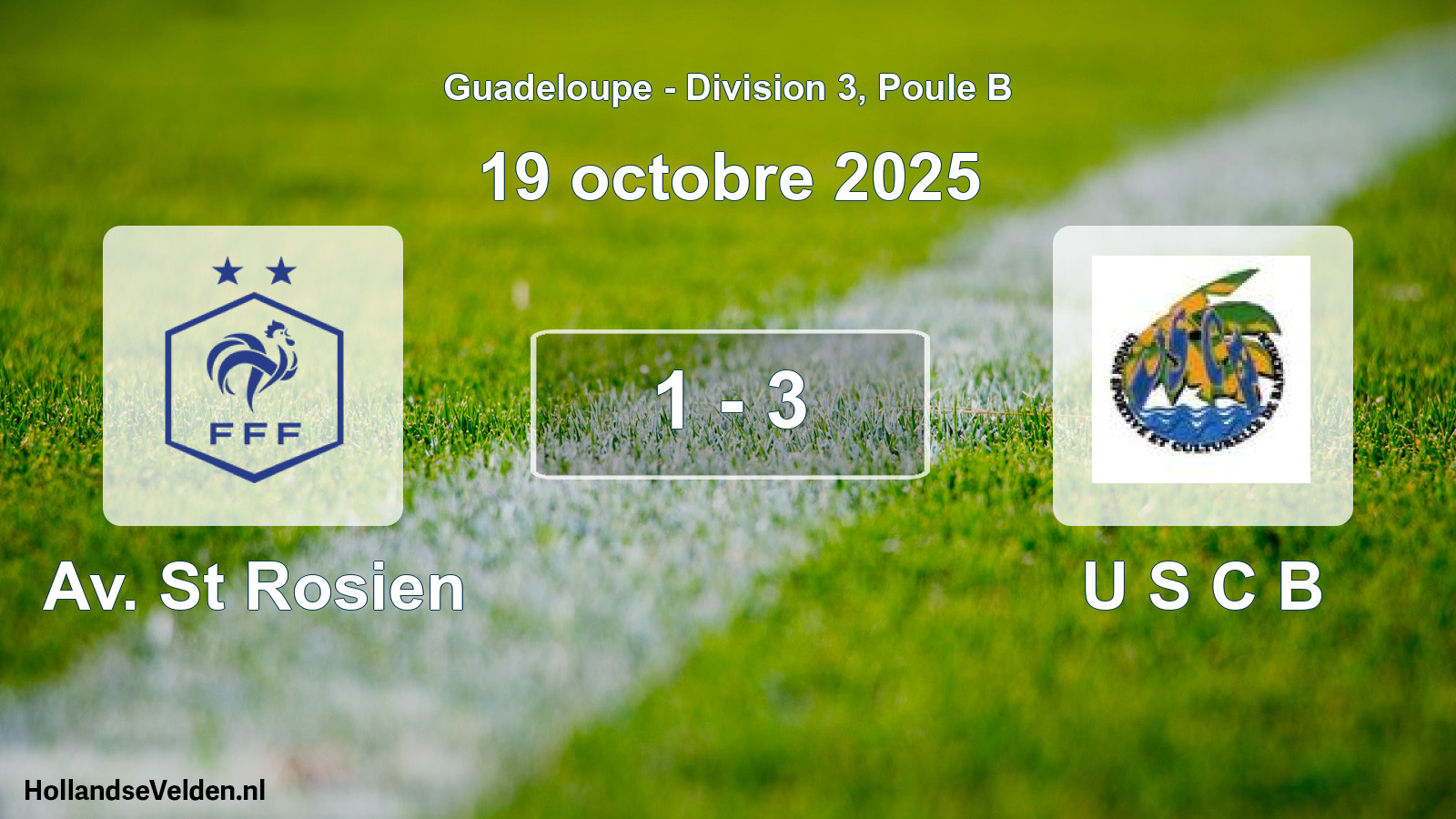 Gespeelde wedstrijd: Av. St Rosien - U S C B 1 - 3 (19 oktober 2025)