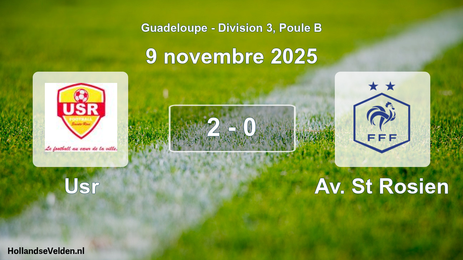 Total number of matches played: Usr - Av. St Rosien 2 - 0 (9 November 2025)