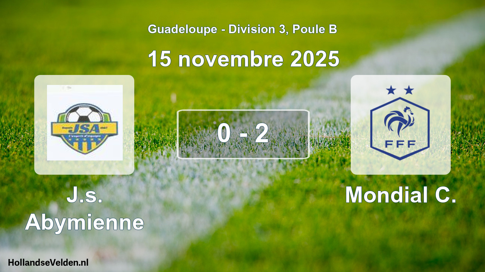 Match joué: J.s. Abymienne - Mondial C. 0 - 2 (15 novembre 2025)