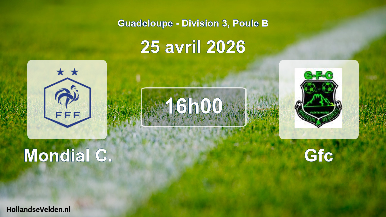 Match programmé: Mondial C. - Gfc (25 avril 2026)