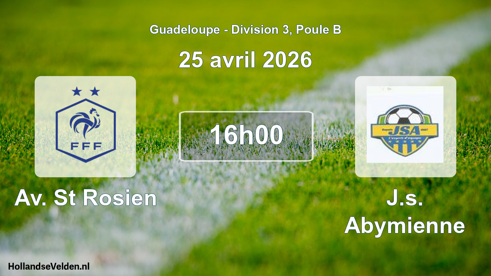 Match programmé: Av. St Rosien - J.s. Abymienne (25 avril 2026)