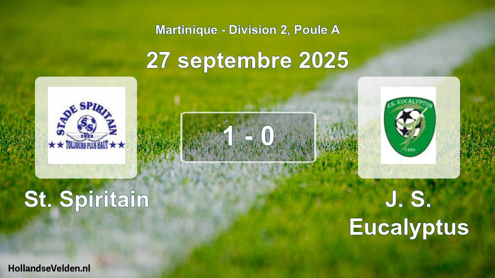 Match joué: St. Spiritain - J. S. Eucalyptus 1 - 0 (27 septembre 2025)
