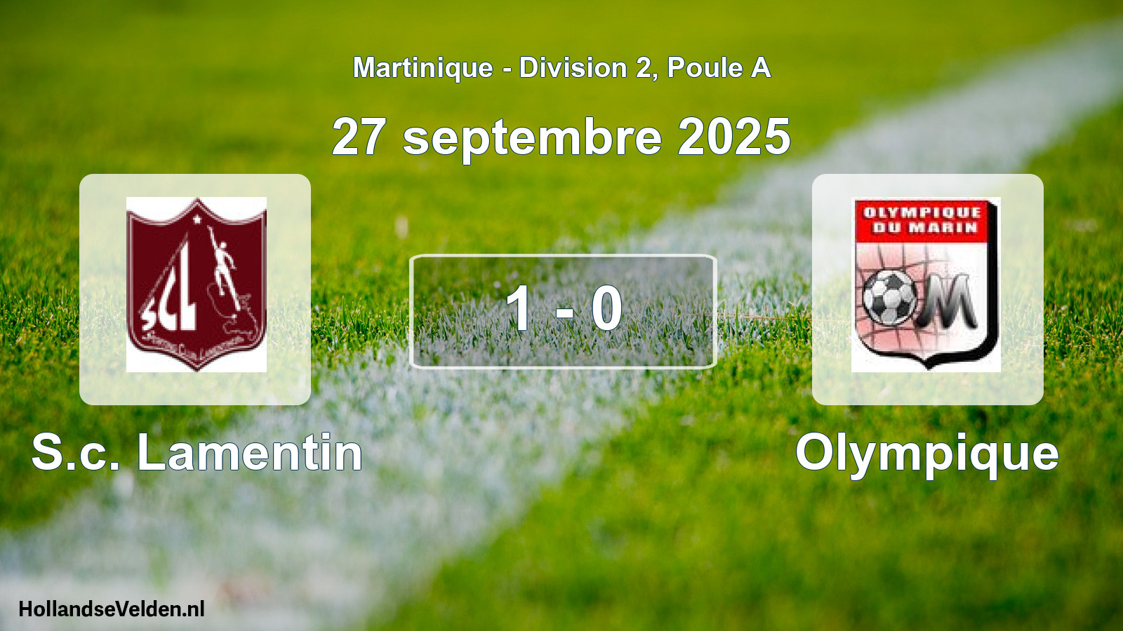 Total number of matches played: S.c. Lamentin - Olympique 1 - 0 (27 September 2025)