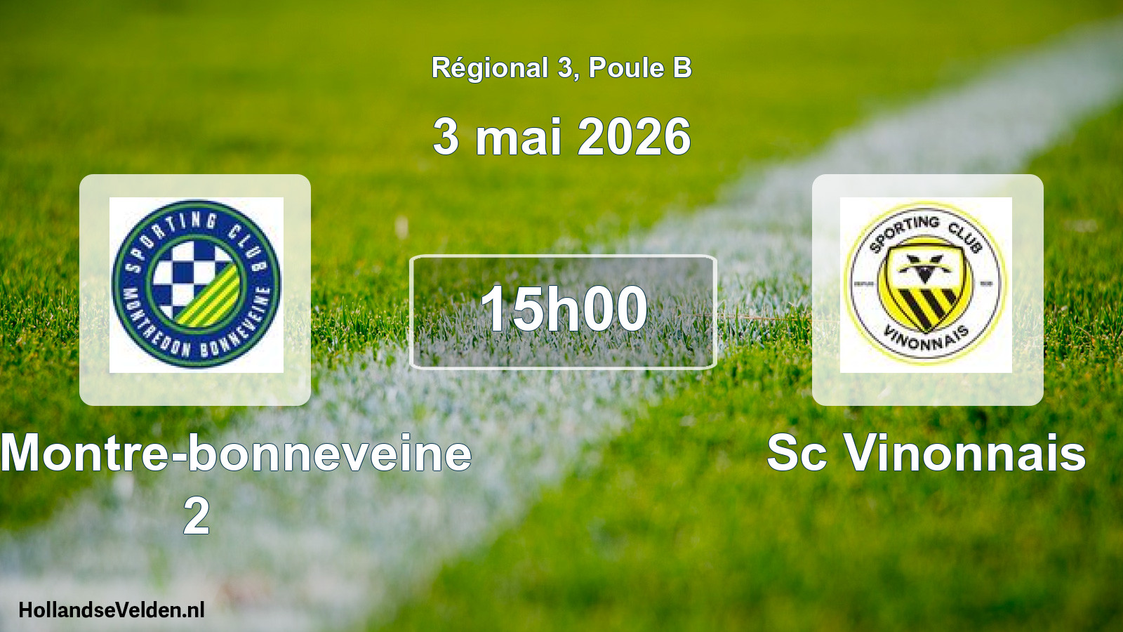 Scheduled Match: Sc Montre-bonneveine 2 - Sc Vinonnais (3 May 2026)