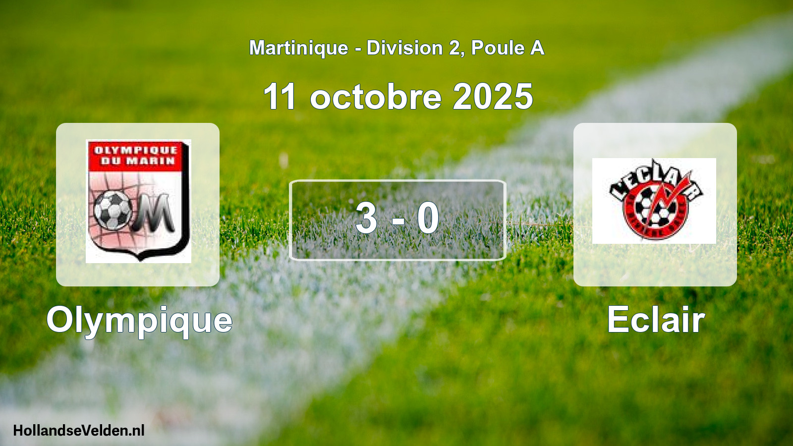 Match joué: Olympique - Eclair 3 - 0 (11 octobre 2025)