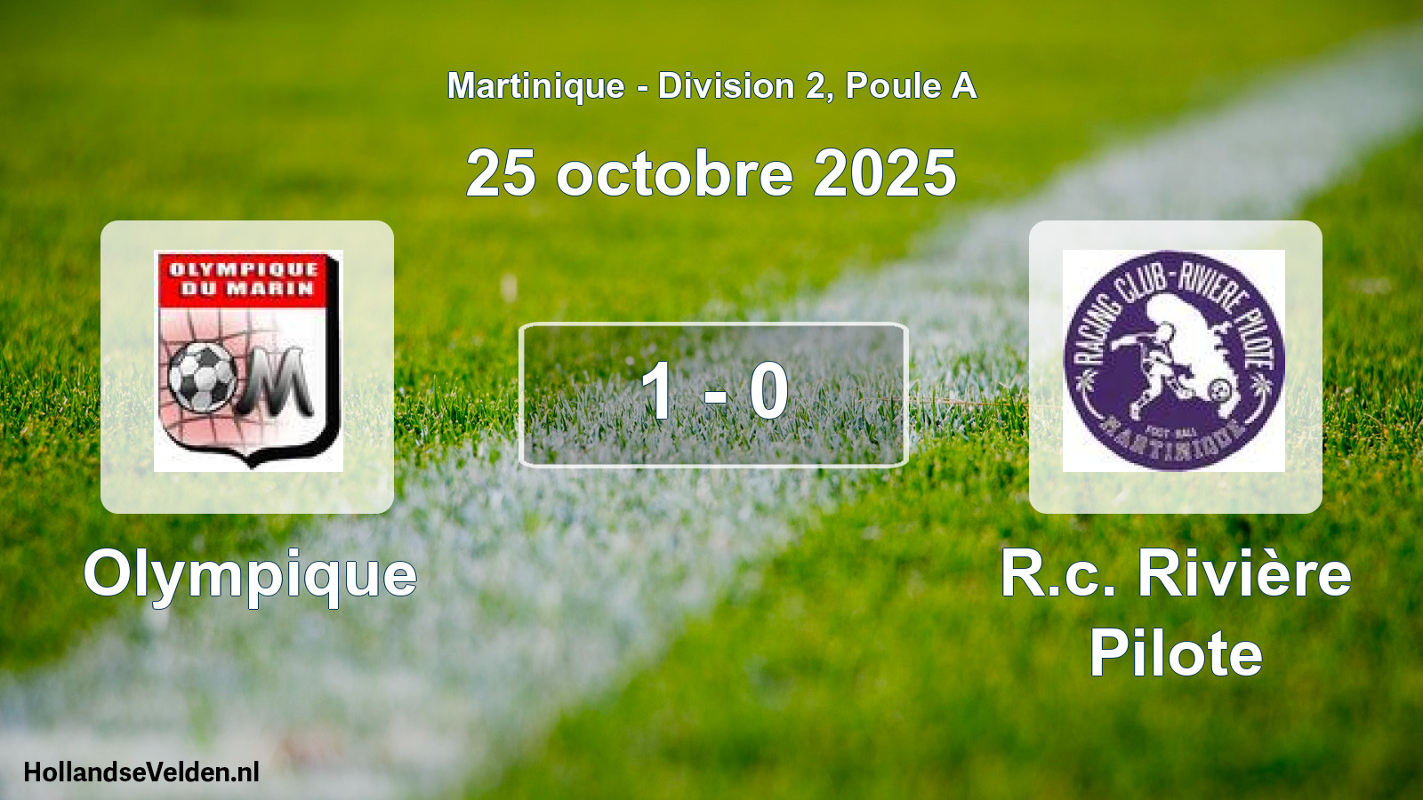 Match joué: Olympique - R.c. Rivière Pilote 1 - 0 (25 octobre 2025)