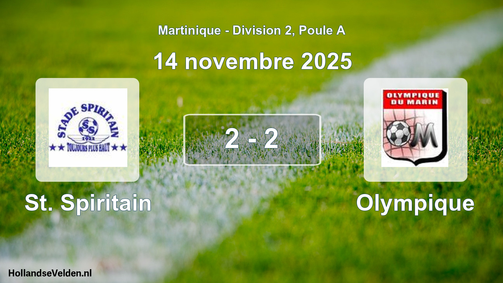 Match joué: St. Spiritain - Olympique 2 - 2 (14 novembre 2025)