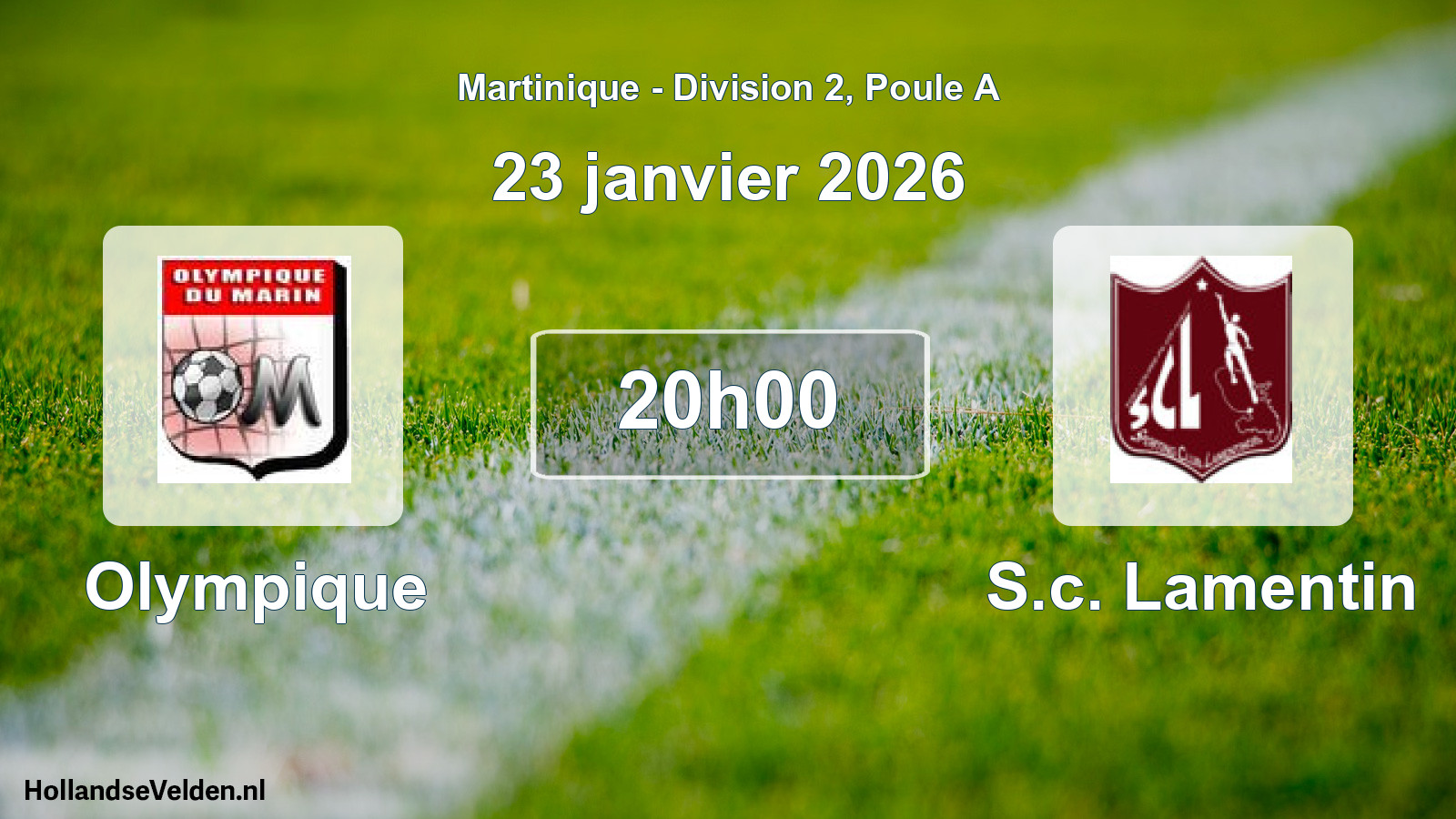 Match programmé: Olympique - S.c. Lamentin (23 janvier 2026)