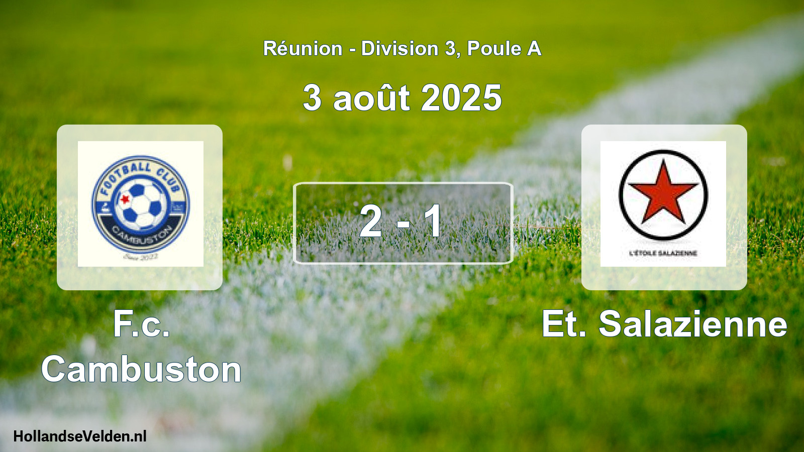 Total number of matches played: F.c. Cambuston - Et. Salazienne 2 - 1 (3 August 2025)