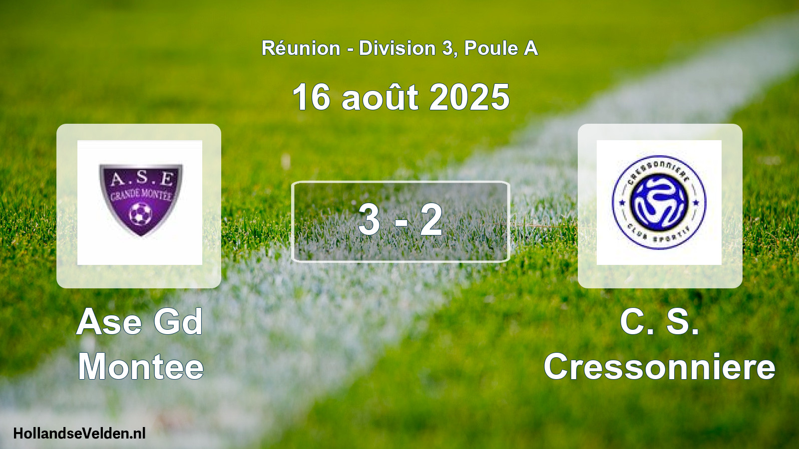 Total number of matches played: Ase Gd Montee - C. S. Cressonniere 3 - 2 (16 August 2025)