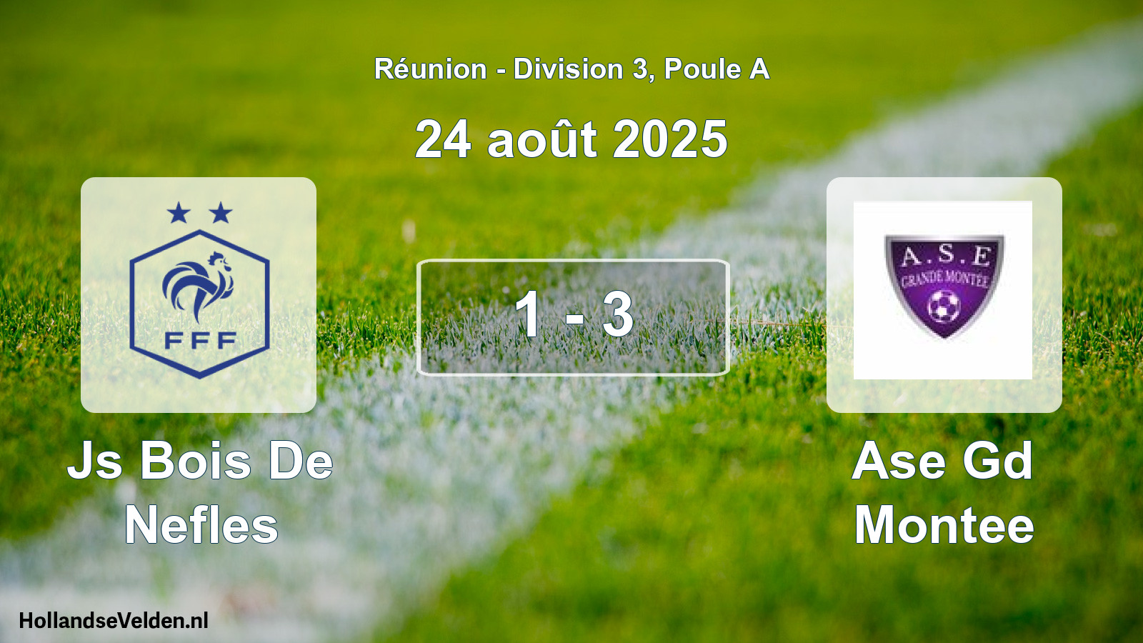 Match joué: Js Bois De Nefles - Ase Gd Montee 1 - 3 (24 août 2025)