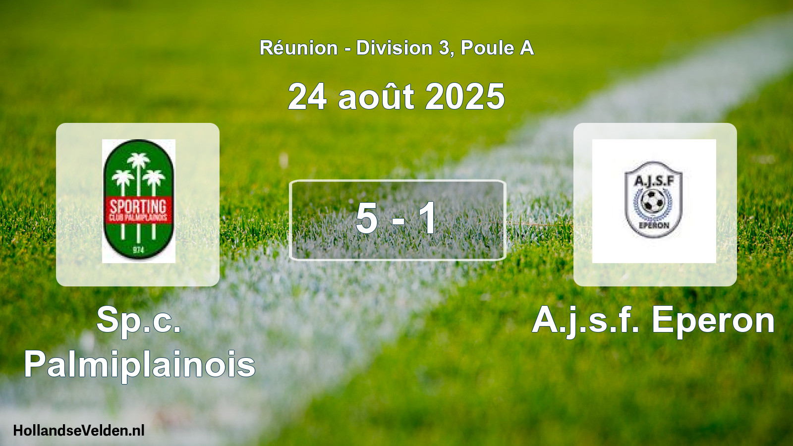 Match joué: Sp.c. Palmiplainois - A.j.s.f. Eperon 5 - 1 (24 août 2025)