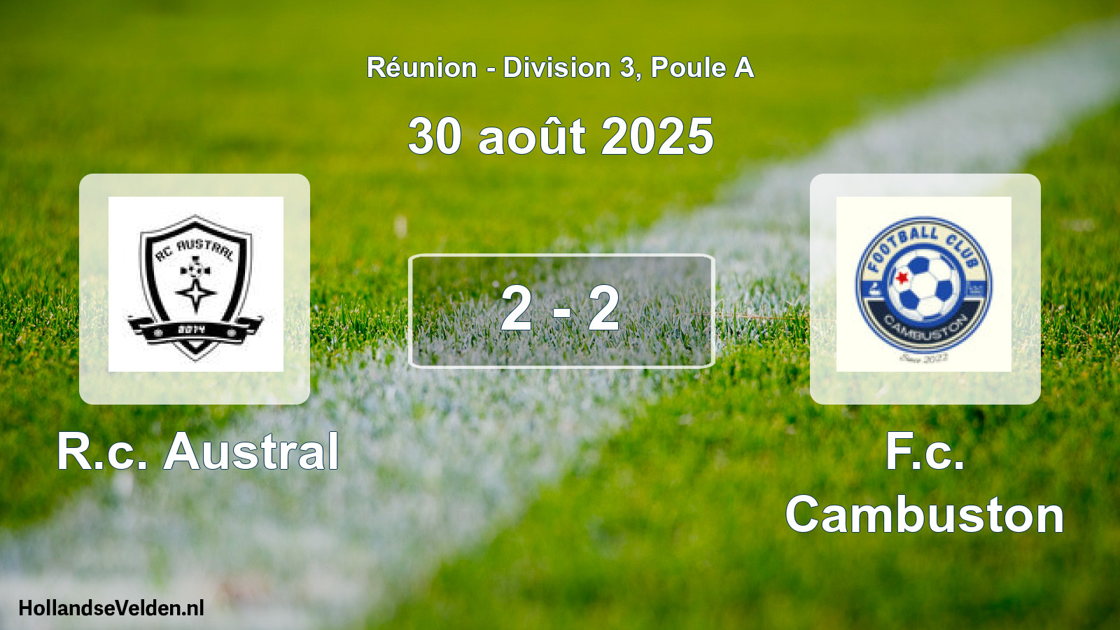 Total number of matches played: R.c. Austral - F.c. Cambuston 2 - 2 (30 August 2025)
