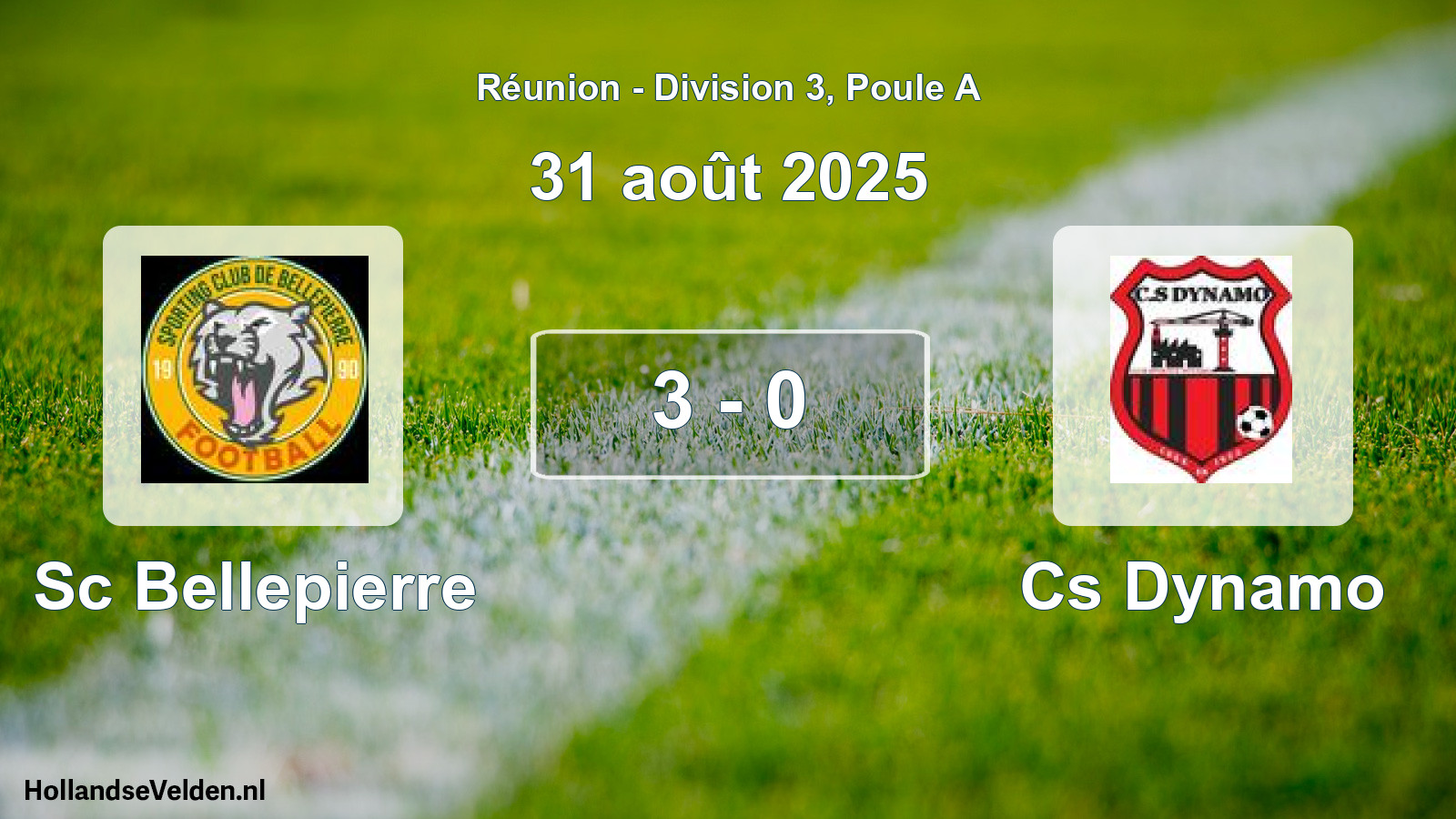 Match joué: Sc Bellepierre - Cs Dynamo 3 - 0 (31 août 2025)