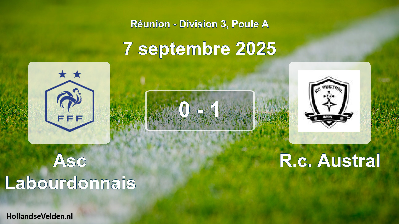 Match joué: Asc Labourdonnais - R.c. Austral 0 - 1 (7 septembre 2025)