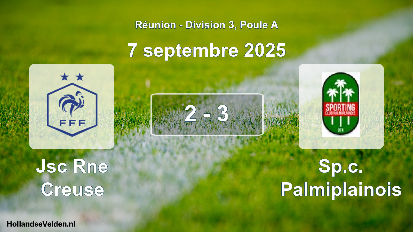 Total number of matches played: Jsc Rne Creuse - Sp.c. Palmiplainois 2 - 3 (7 September 2025)